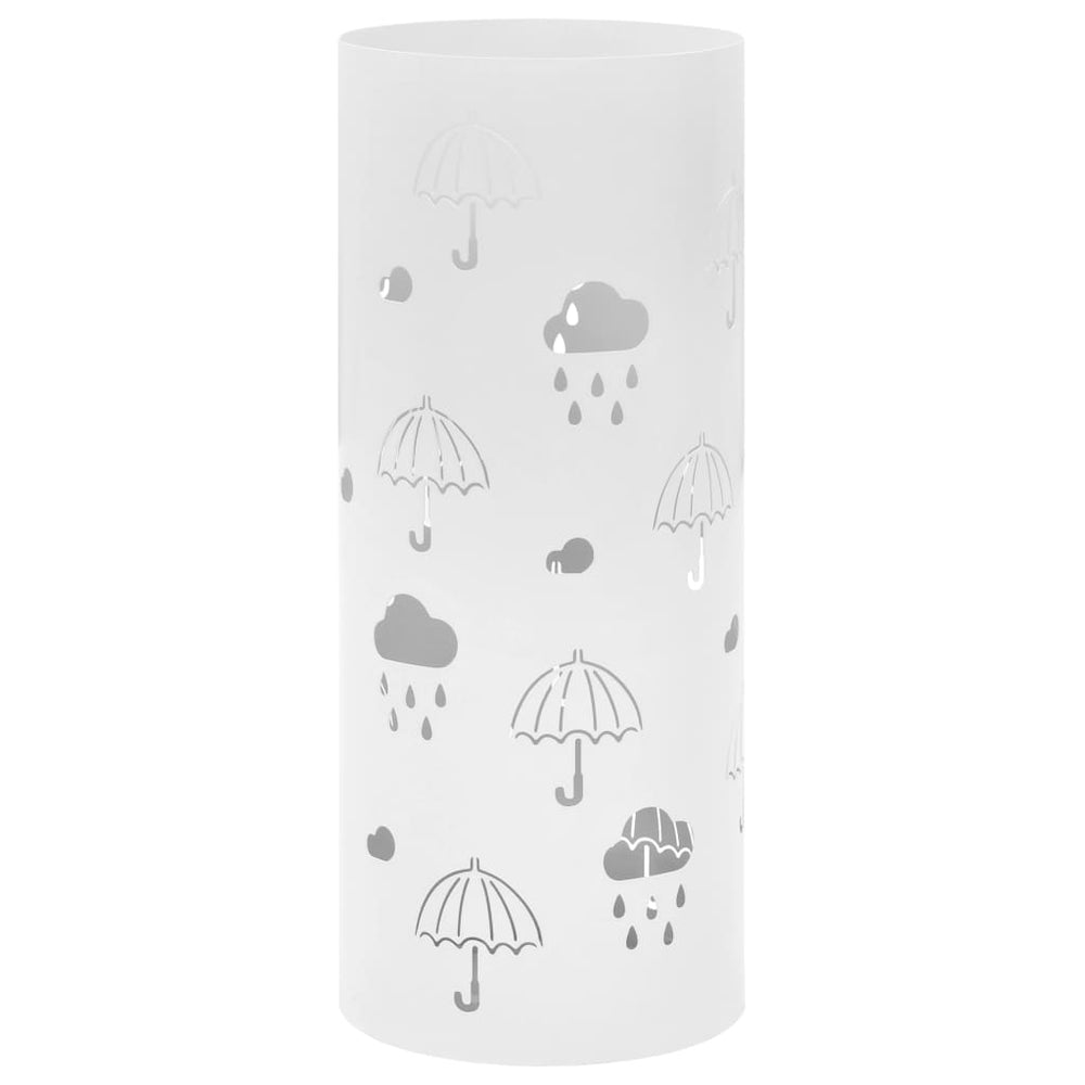 vidaXL Umbrella Stand Umbrella Design Steel White