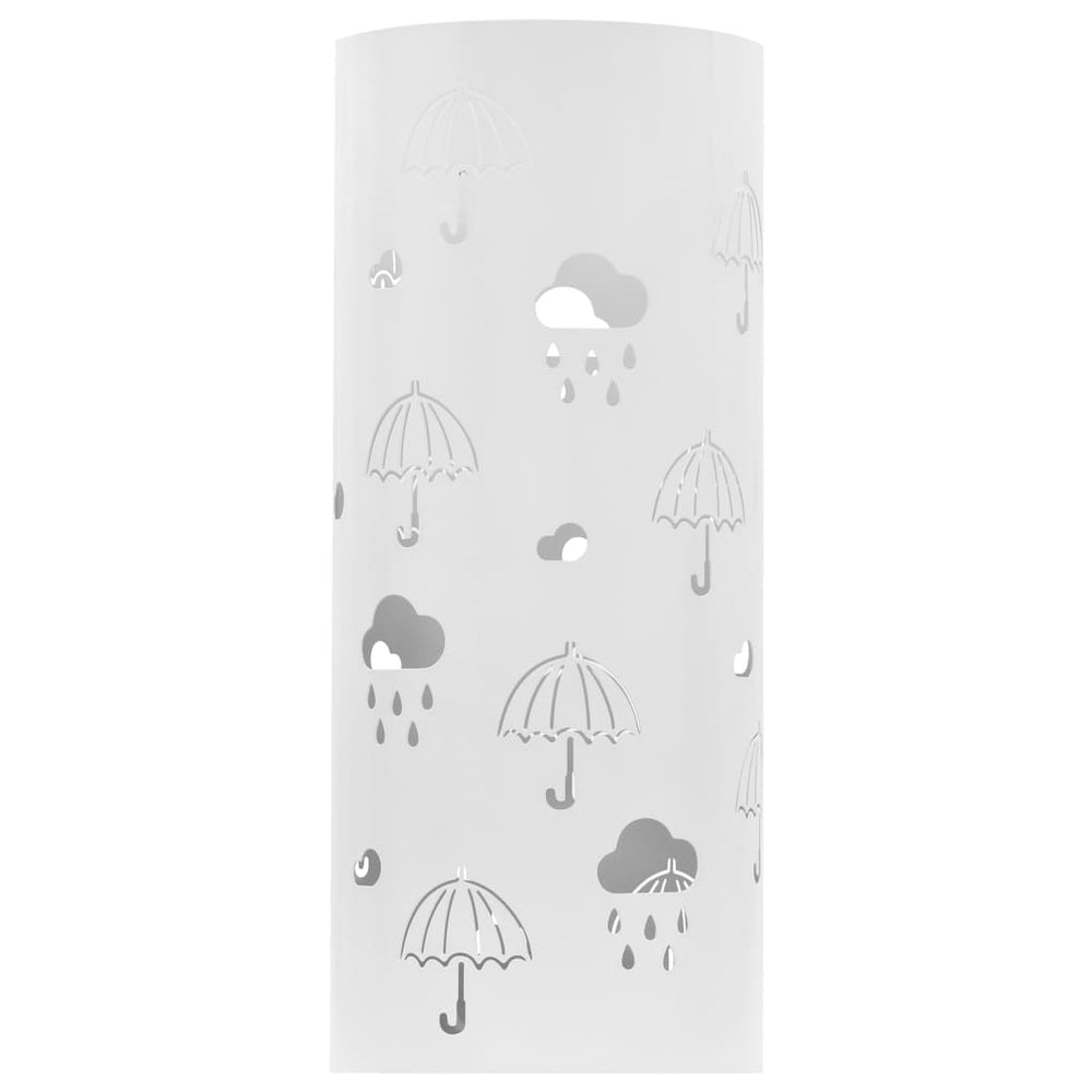 vidaXL Umbrella Stand Umbrella Design Steel White