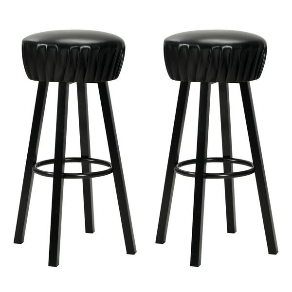 vidaXL Bar Stools 2 pcs Black Faux Leather