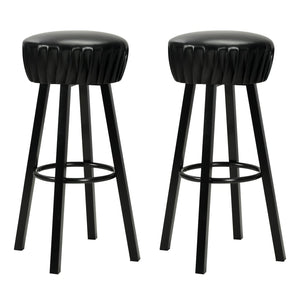 vidaXL Bar Stools 2 pcs Black Faux Leather