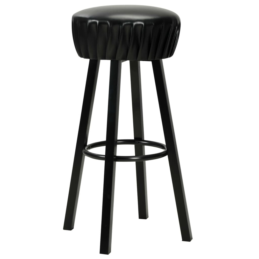 vidaXL Bar Stools 2 pcs Black Faux Leather