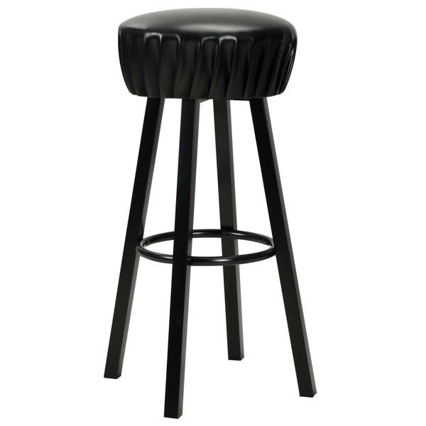 vidaXL Bar Stools 2 pcs Black Faux Leather