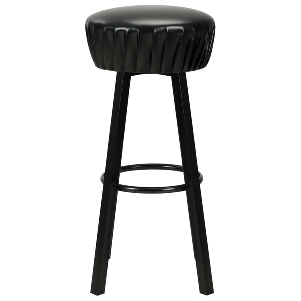 vidaXL Bar Stools 2 pcs Black Faux Leather