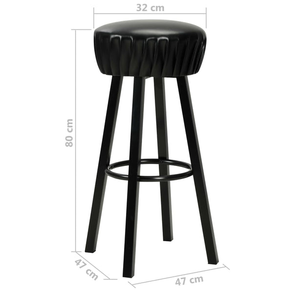vidaXL Bar Stools 2 pcs Black Faux Leather