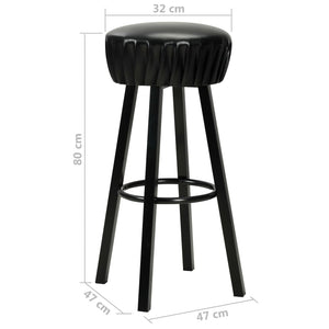 vidaXL Bar Stools 2 pcs Black Faux Leather