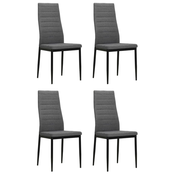 vidaXL Dining Chairs 4 pcs. Light Grey Fabric