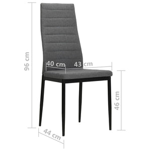vidaXL Dining Chairs 4 pcs. Light Grey Fabric