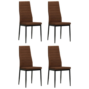 vidaXL Dining Chairs 4 pcs Brown Fabric