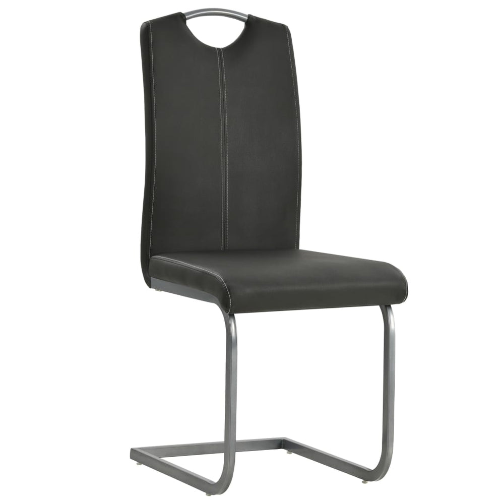 vidaXL Cantilever Chairs 2 pcs Grey Faux Leather