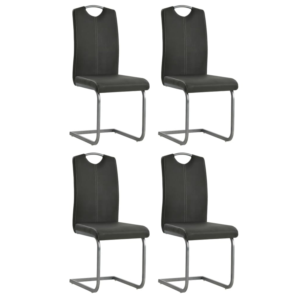 vidaXL Cantilever Chairs 4 pcs. Grey Faux Leather