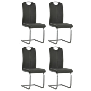 vidaXL Cantilever Chairs 4 pcs. Grey Faux Leather