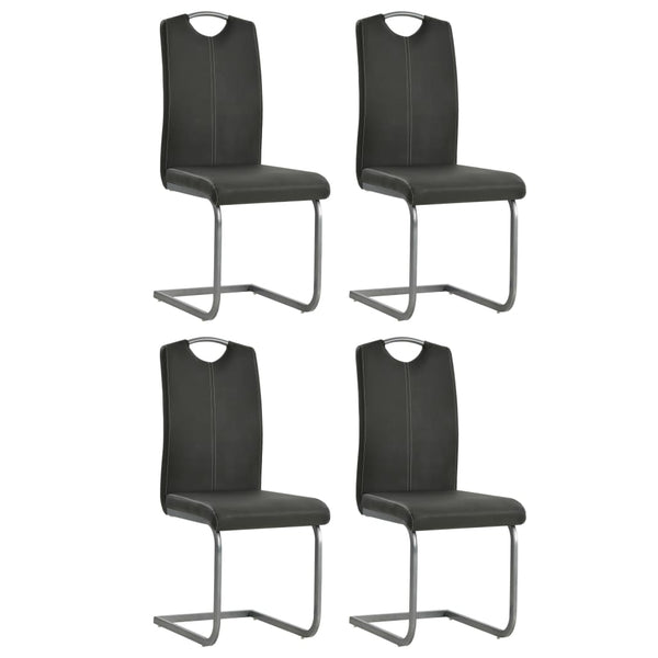 vidaXL Cantilever Chairs 4 pcs. Grey Faux Leather