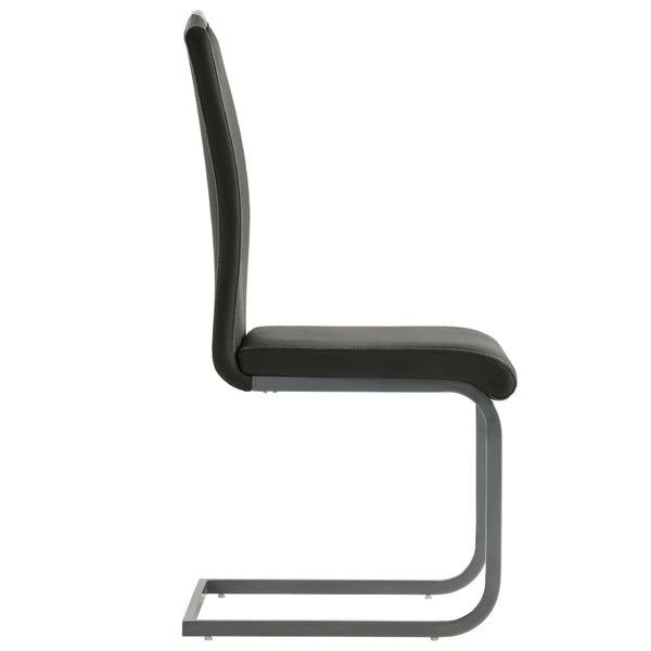 vidaXL Cantilever Chairs 4 pcs. Grey Faux Leather