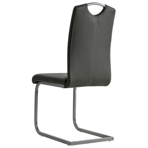 vidaXL Cantilever Chairs 4 pcs. Grey Faux Leather