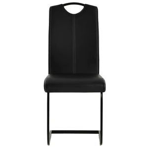 vidaXL Cantilever Chairs 2 pcs Black Faux Leather