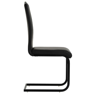 vidaXL Cantilever Chairs 2 pcs Black Faux Leather