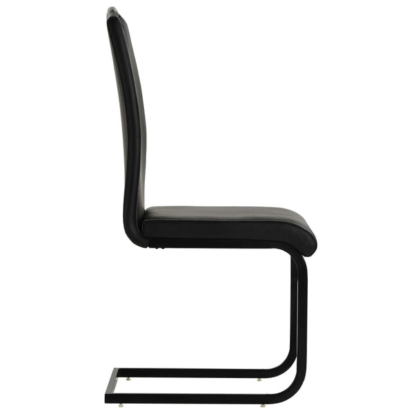 vidaXL Cantilever Chairs 2 pcs Black Faux Leather