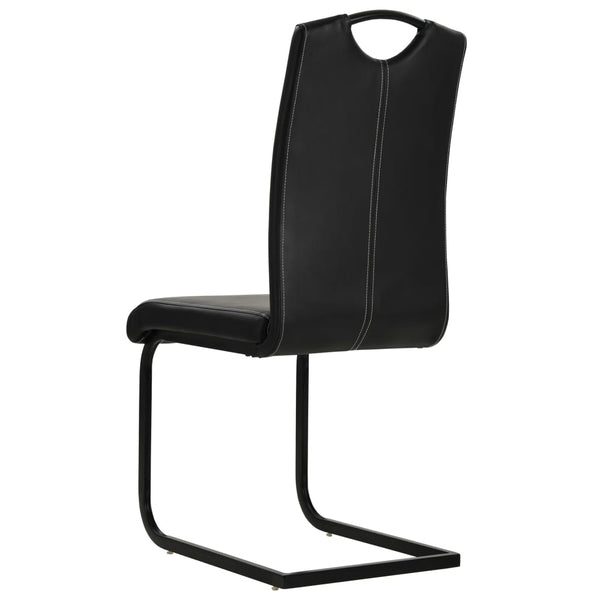vidaXL Cantilever Chairs 2 pcs Black Faux Leather