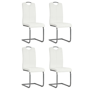 vidaXL Cantilever Chairs 4 pcs. White Faux Leather
