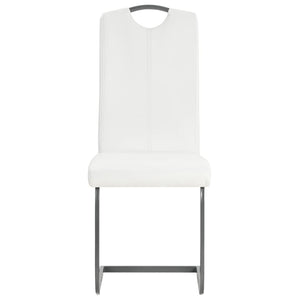 vidaXL Cantilever Chairs 4 pcs. White Faux Leather