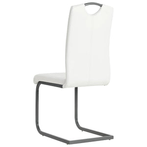 vidaXL Cantilever Chairs 4 pcs. White Faux Leather