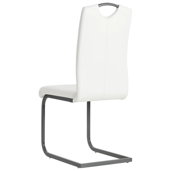 vidaXL Cantilever Chairs 4 pcs. White Faux Leather