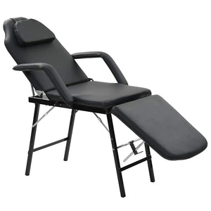 vidaXL Portable Facial Treatment Chair Artificial Leather 185x78x76cm Black