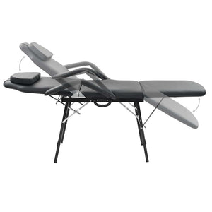 vidaXL Portable Facial Treatment Chair Artificial Leather 185x78x76cm Black