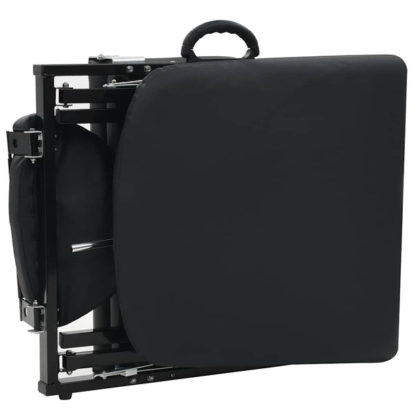 vidaXL Portable Facial Treatment Chair Artificial Leather 185x78x76cm Black