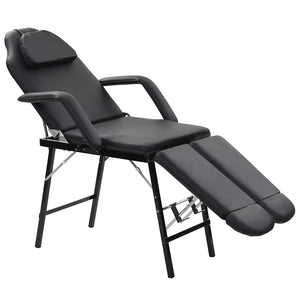 vidaXL Portable Cosmetic Chair Artificial Leather 185x78x76 cm Black