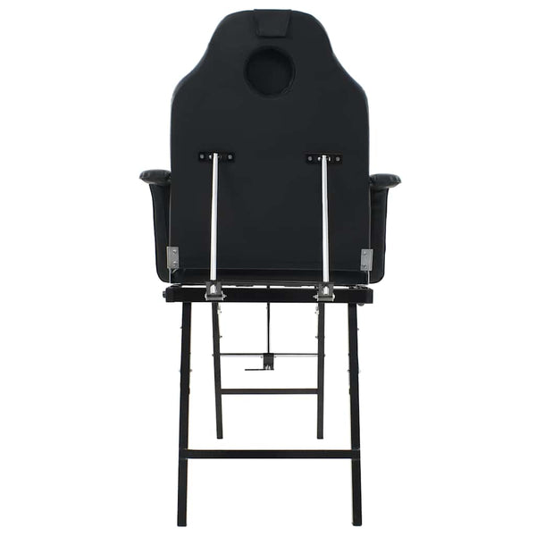 vidaXL Portable Cosmetic Chair Artificial Leather 185x78x76 cm Black