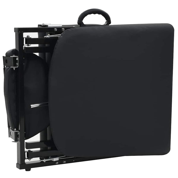 vidaXL Portable Cosmetic Chair Artificial Leather 185x78x76 cm Black