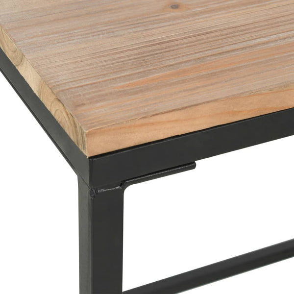 vidaXL Single Pedestal Desk Solid Wood and Steel 100x50x76 cm