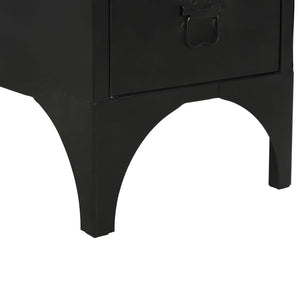 vidaXL Single Pedestal Desk Solid Wood and Steel 100x50x76 cm
