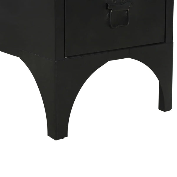 vidaXL Single Pedestal Desk Solid Wood and Steel 100x50x76 cm