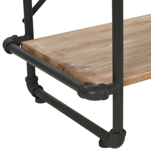 vidaXL Bookshelf Solid Fir Wood and Steel 80x42x180 cm