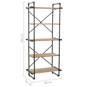 vidaXL Bookshelf Solid Fir Wood and Steel 80x42x180 cm