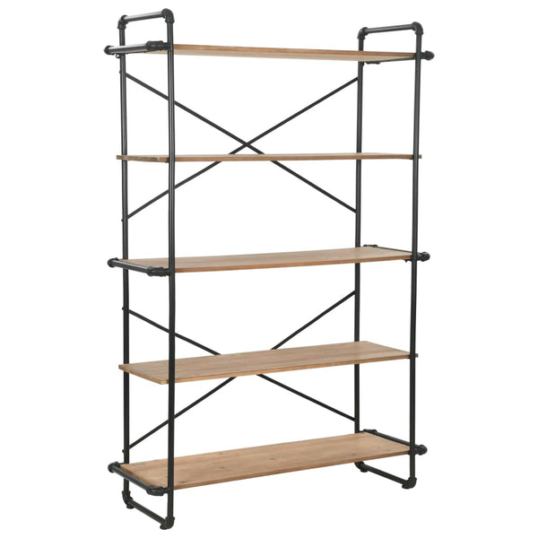 vidaXL Bookshelf Solid Fir Wood and Steel 120x42x180 cm