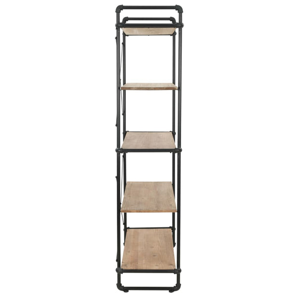 vidaXL Bookshelf Solid Fir Wood and Steel 120x42x180 cm