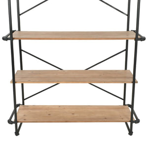 vidaXL Bookshelf Solid Fir Wood and Steel 120x42x180 cm