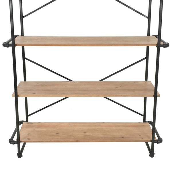 vidaXL Bookshelf Solid Fir Wood and Steel 120x42x180 cm