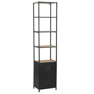vidaXL Bookshelf Solid Fir Wood and Steel 40.5x32.5x180 cm