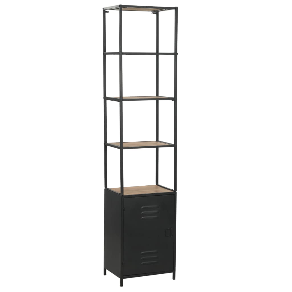 vidaXL Bookshelf Solid Fir Wood and Steel 40.5x32.5x180 cm