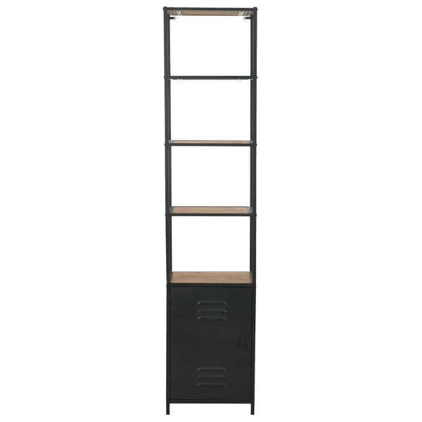 vidaXL Bookshelf Solid Fir Wood and Steel 40.5x32.5x180 cm