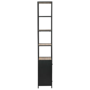 vidaXL Bookshelf Solid Fir Wood and Steel 40.5x32.5x180 cm