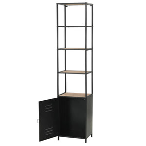 vidaXL Bookshelf Solid Fir Wood and Steel 40.5x32.5x180 cm