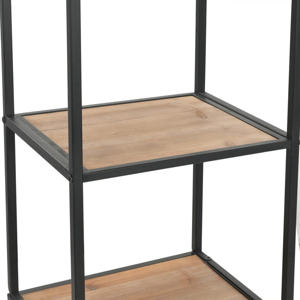 vidaXL Bookshelf Solid Fir Wood and Steel 40.5x32.5x180 cm