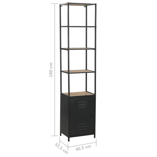 vidaXL Bookshelf Solid Fir Wood and Steel 40.5x32.5x180 cm