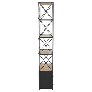 vidaXL Bookshelf Solid Fir Wood and Steel 80x32.5x180 cm