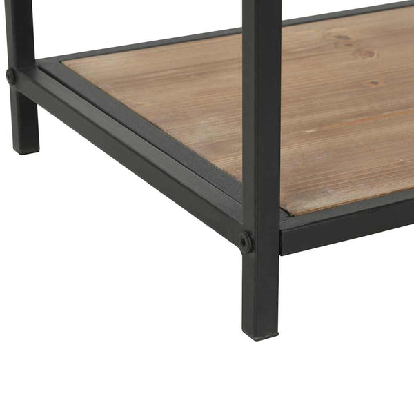 vidaXL Bookshelf Solid Fir Wood and Steel 90.5x35x180 cm